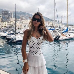 revolve polka dot top